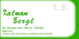 kalman bergl business card